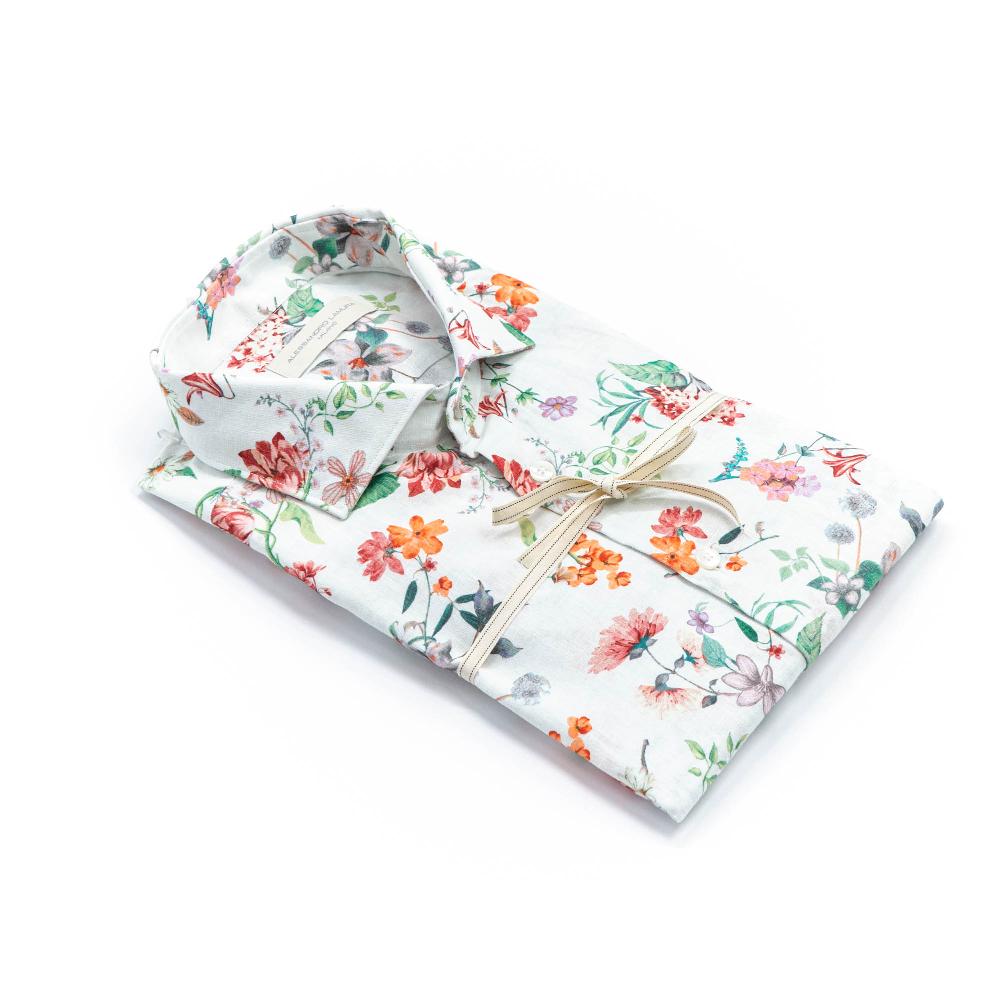 Alessandro Lamura Camicia Floreale Collo Francese Pezzi Unici