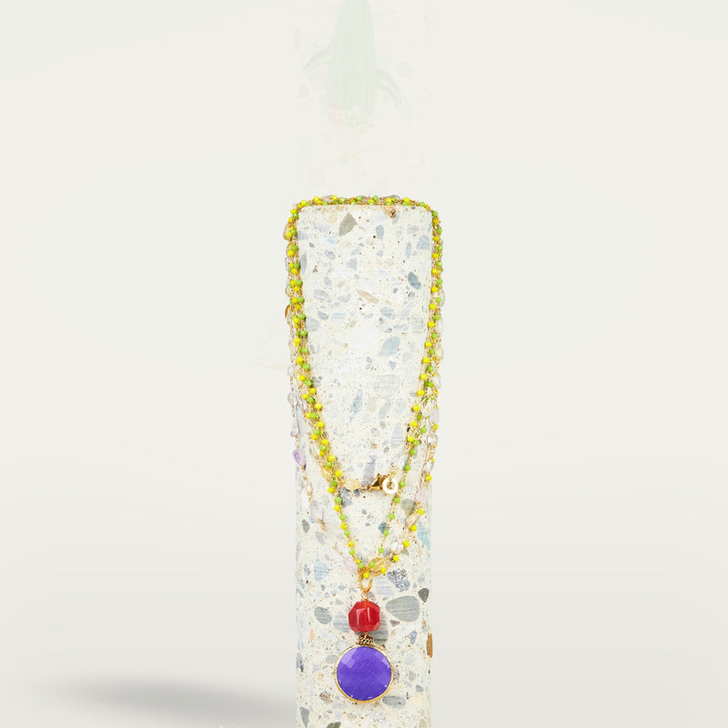 ALMALA COLLANA ROSARIO STONE | VIOLA Nuova