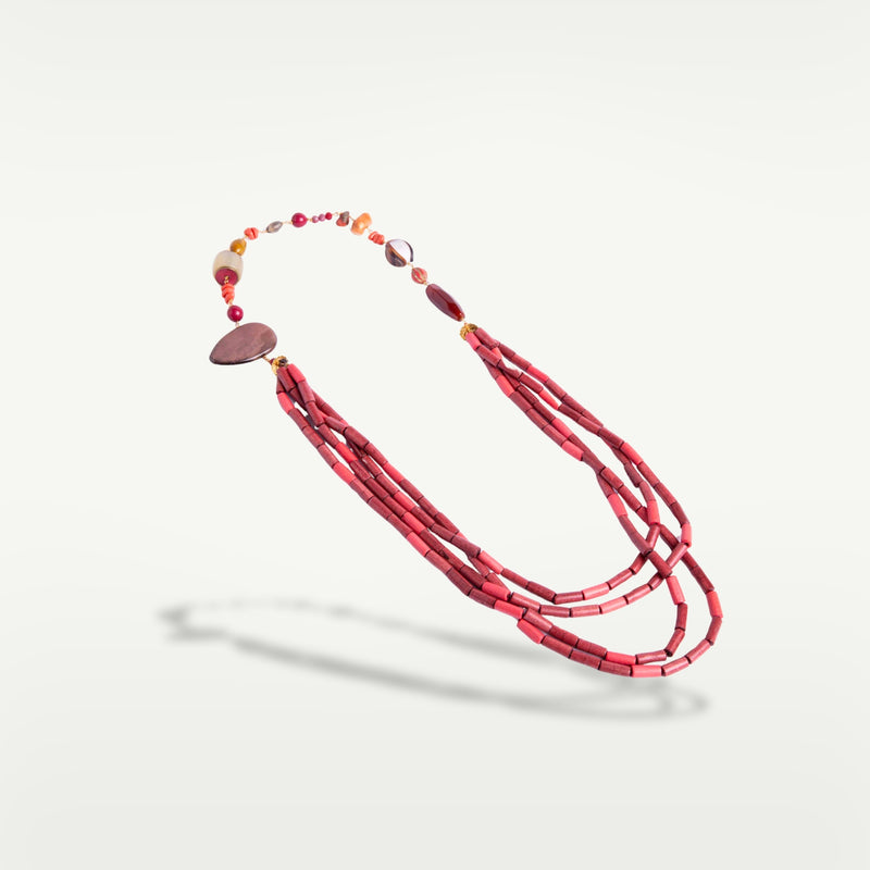 ALMALA COLLANA MULTIFILI WOOD | CORALLO Italia