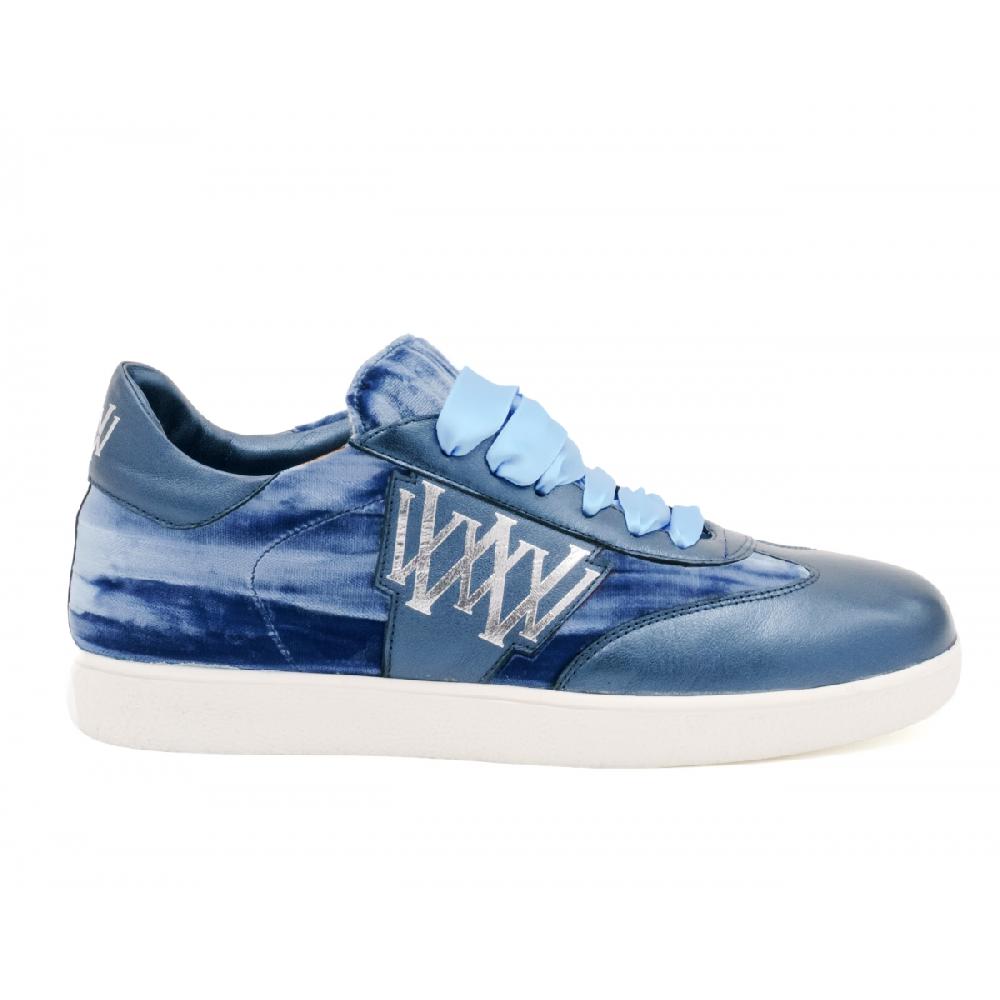 Amalfi by rangoni Sneakers Valetta velluto blu Vendita Economica