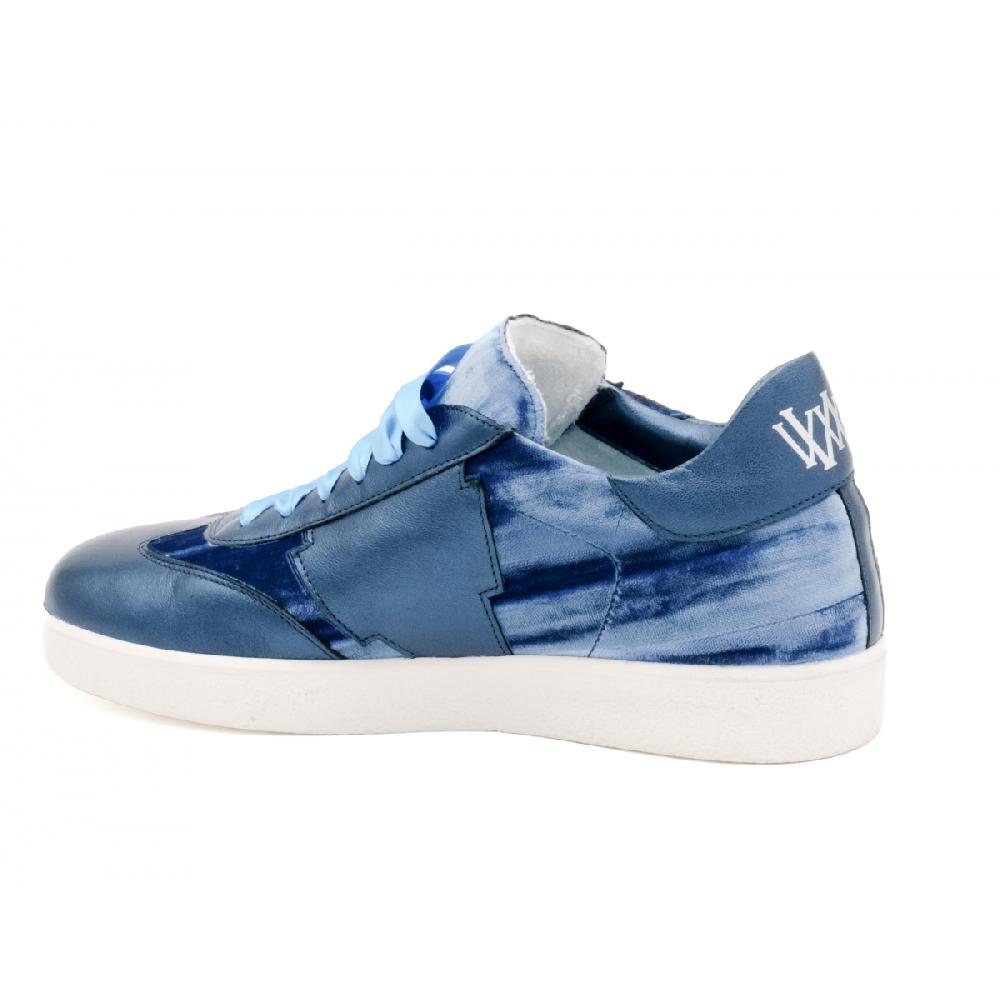 Amalfi by rangoni Sneakers Valetta velluto blu Vendita Economica