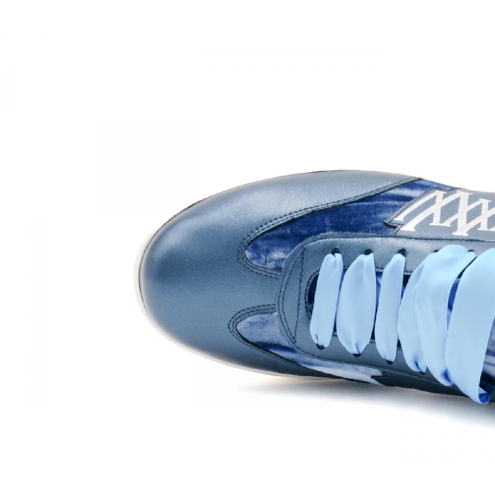 Amalfi by rangoni Sneakers Valetta velluto blu Vendita Economica