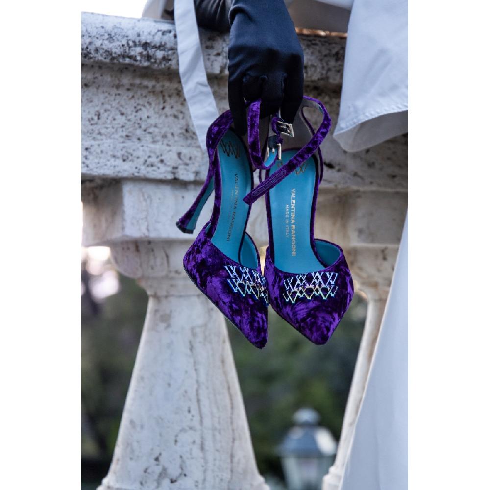 Amalfi by rangoni Décolleté Sunrise in velluto viola Saldi Di Fabbrica