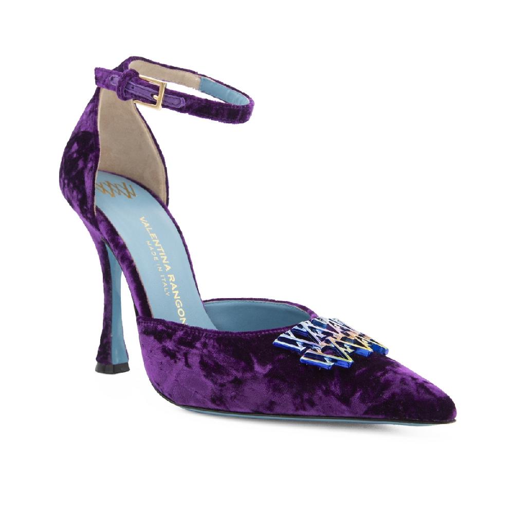Amalfi by rangoni Décolleté Sunrise in velluto viola Saldi Di Fabbrica
