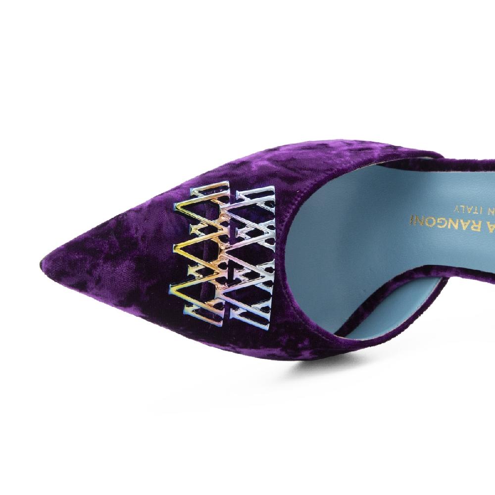 Amalfi by rangoni Décolleté Sunrise in velluto viola Saldi Di Fabbrica