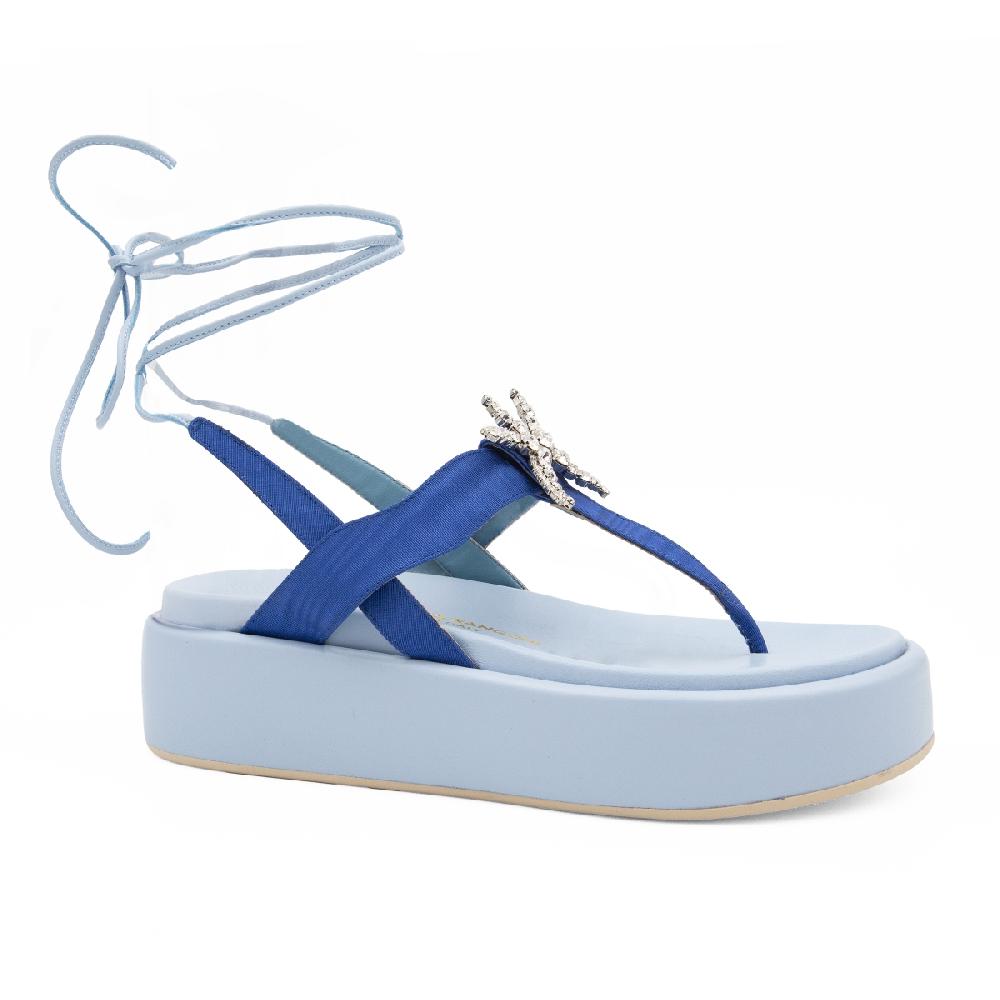 Amalfi by rangoni Sandalo piattaforma Capri blu Qualità