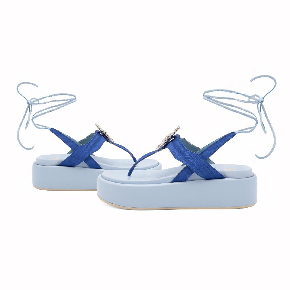 Amalfi by rangoni Sandalo piattaforma Capri blu Qualità