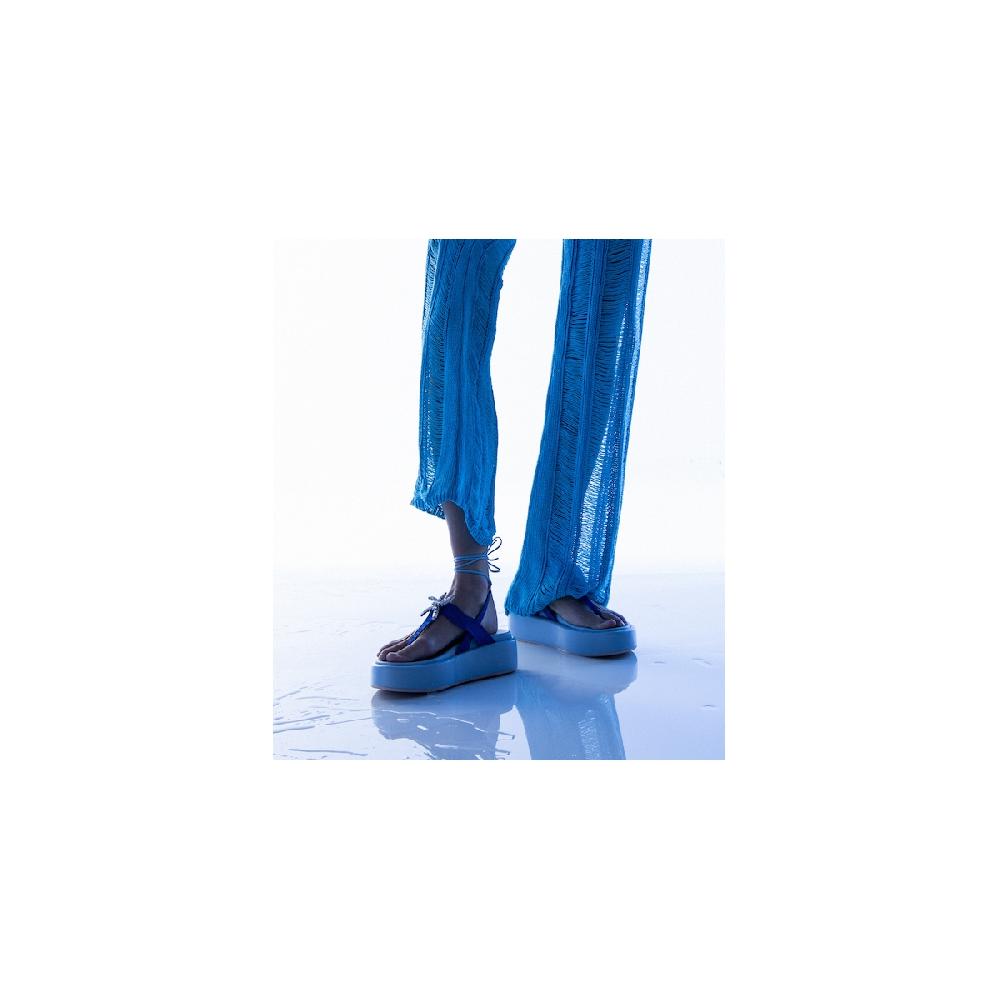 Amalfi by rangoni Sandalo piattaforma Capri blu Qualità