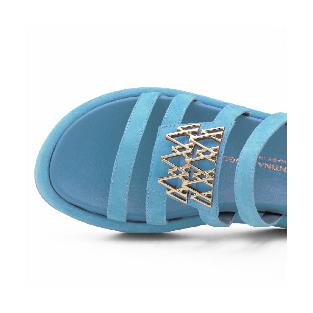 Amalfi by rangoni Sandalo allacciato Cannella azzurro Online